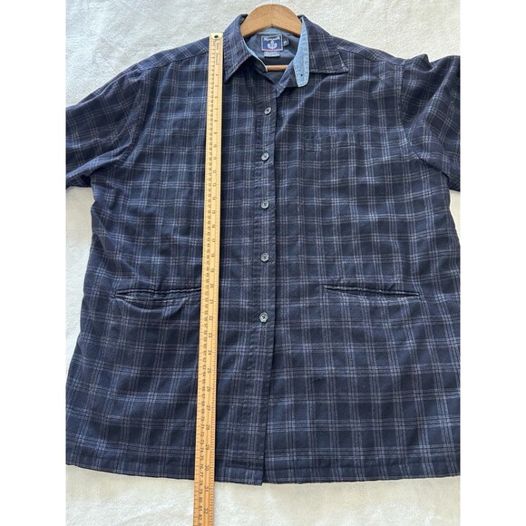 Faconnable Mens Shirt Jacket Extra Large 100% Wool Button Front Shacket Vintage - Picture 5 of 11